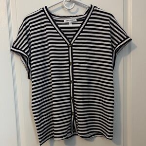 Classic Striped Button-Up Tee